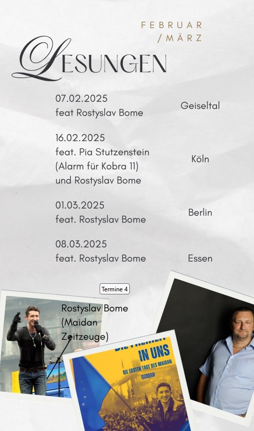 Lesung zu Die Freiheit in uns mit Rostyslav Bome